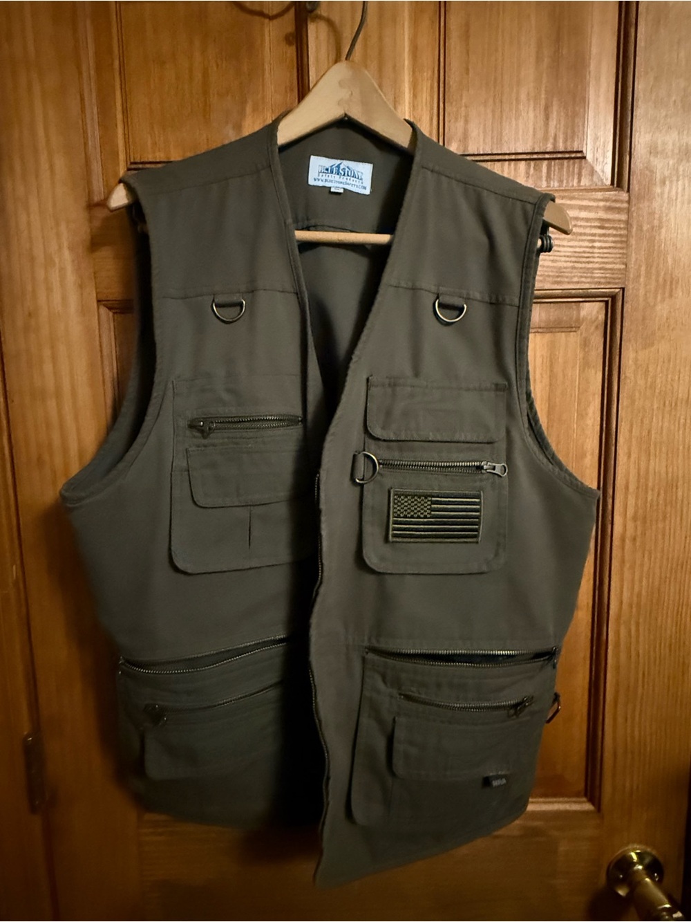 Blue Stone Safety Vest Conceal & Carry Mens XL Tactical Pockets Army Green USA